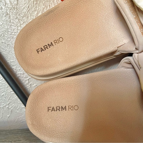 FARM RIO Monstera Leaf Anatomical Slide Sandals in Almond - Picture 7 of 8